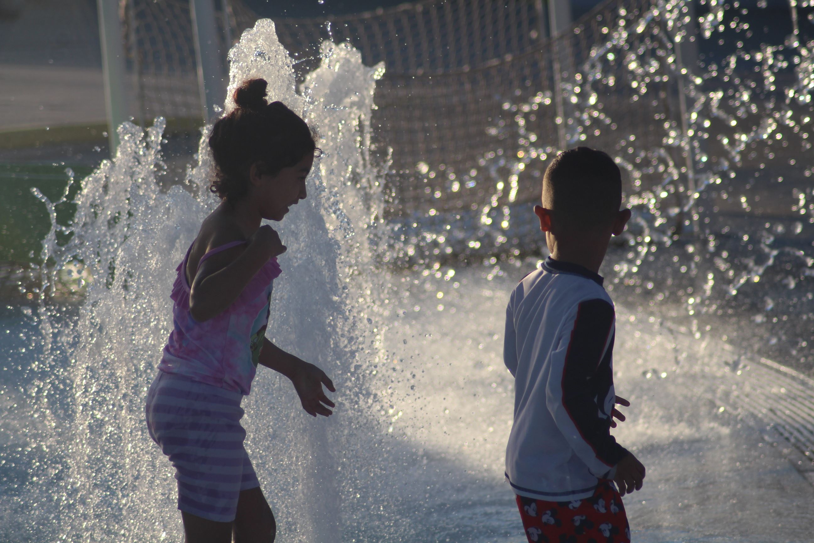 Children playing in water